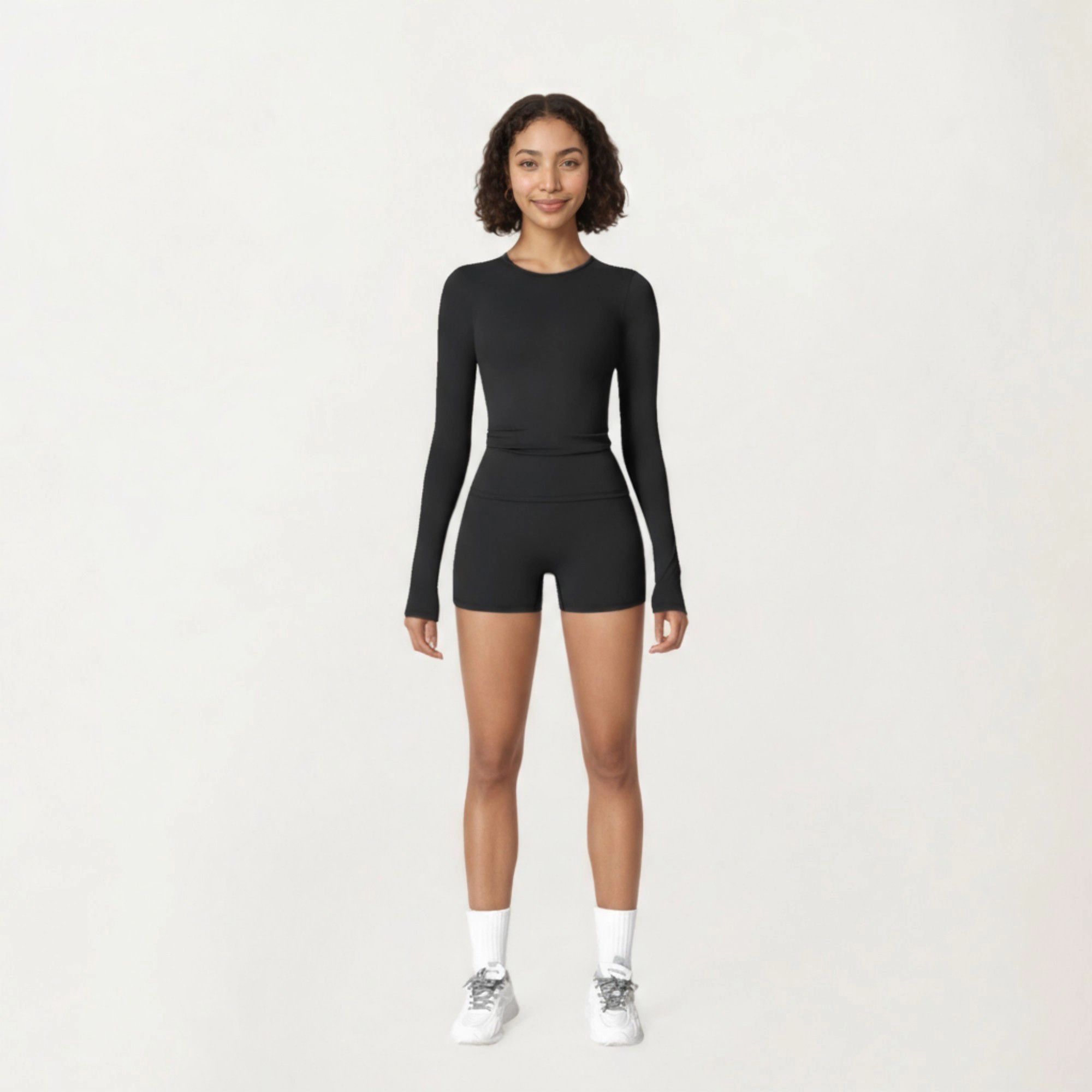 Anna-Kaci Women's Long Sleeve Fitted Active Top with Thumbhole Cuffs and Crew Neck