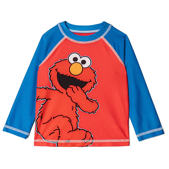 Sesame Street Boys' 2-Piece Swimwear Rash Guard and Swim Trunks Set