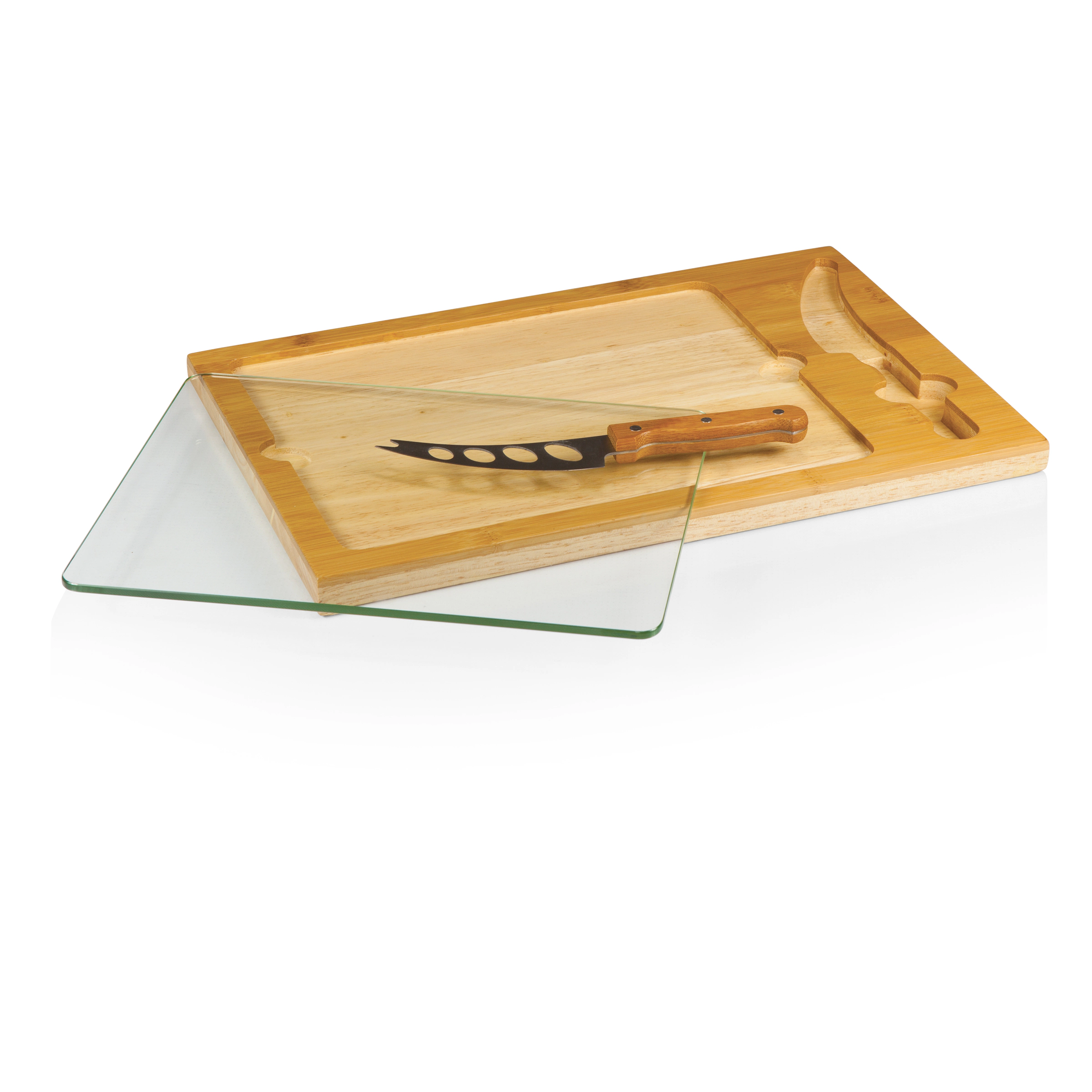 TOSCANA Icon Glass Top Cutting Board & Knife Set