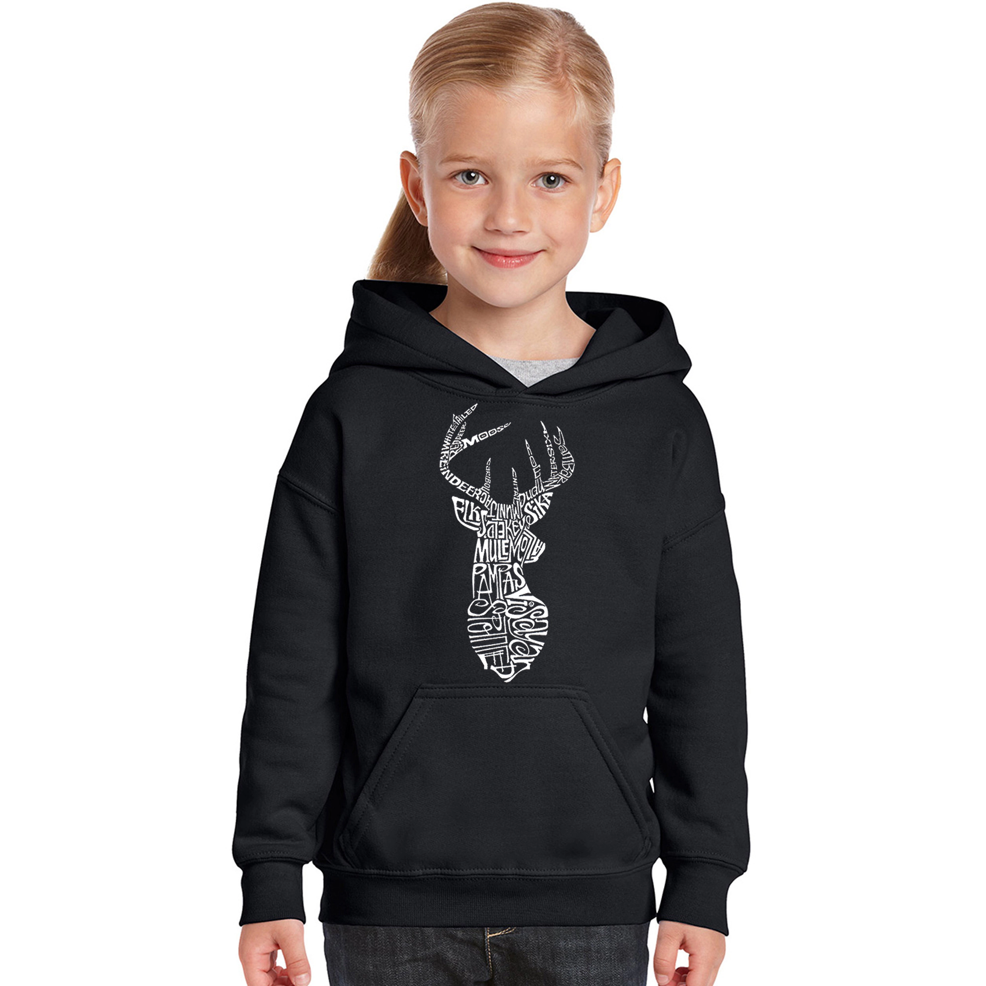 LA Pop Art Girls Word Hoodie - Types of Deer