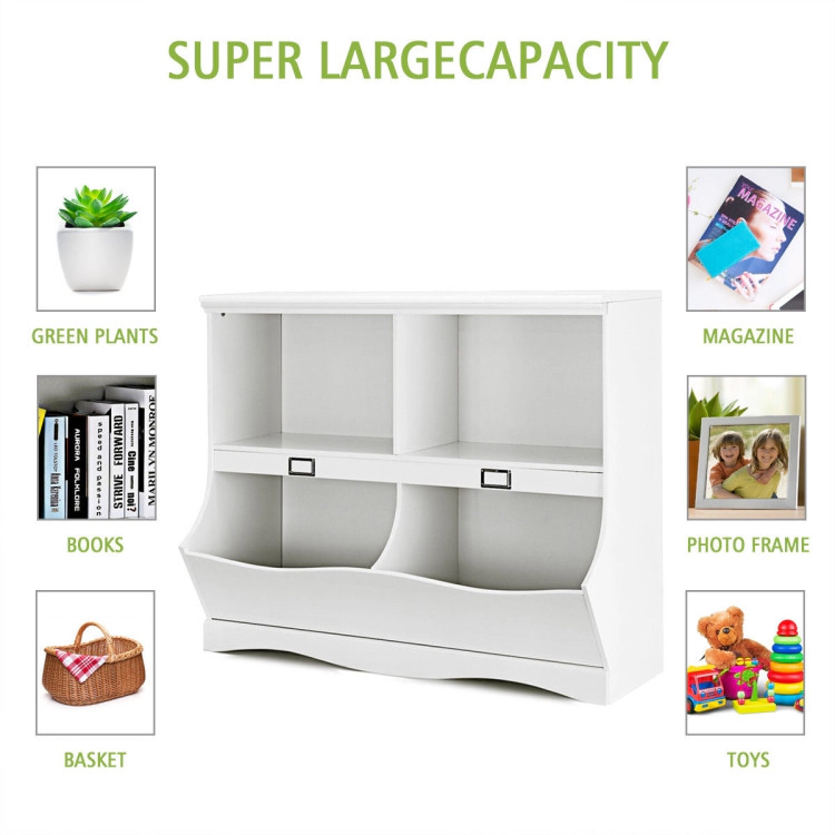 Hivvago Kids Toy Storage Organizer With Bookshelf And Bookcase