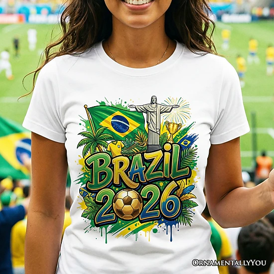 OrnamentallyYou Unisex Brazil 2026 Soccer Cup Global Championship T-Shirt