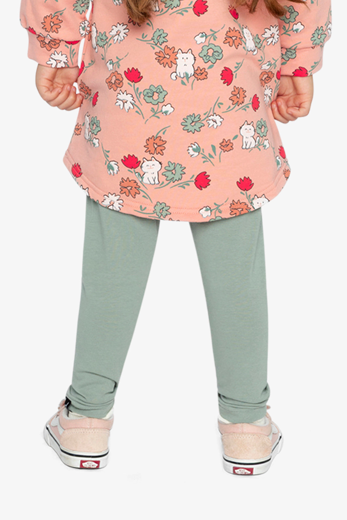 Deux par Girls Cat Knee Detail Organic Cotton Leggings