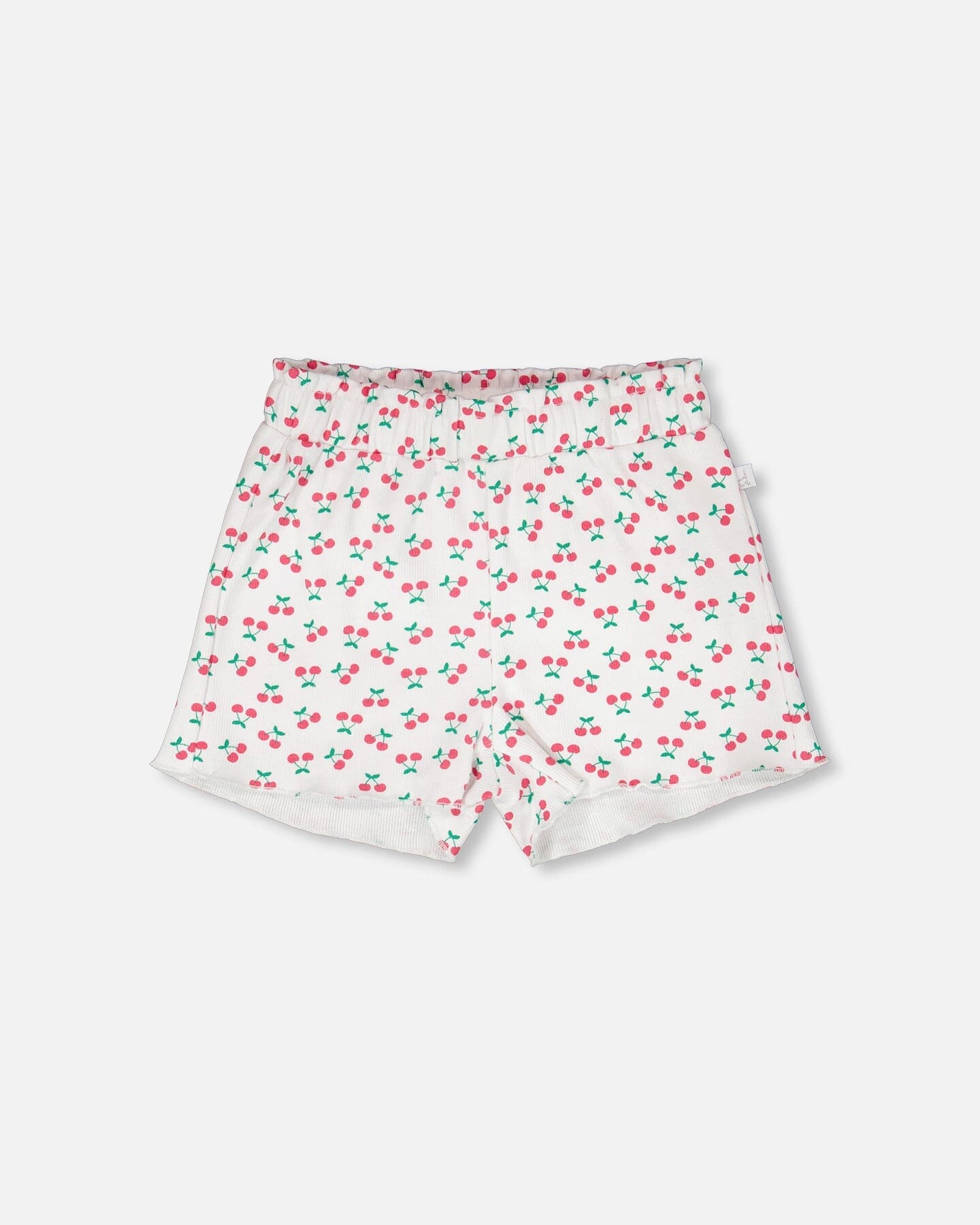 Deux par Deux Girls Rib Shorts Printed Cherries