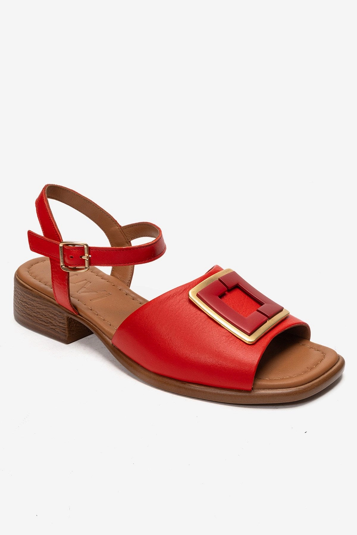 Forever & Always Womens Svelte Leather Buckle Sandal