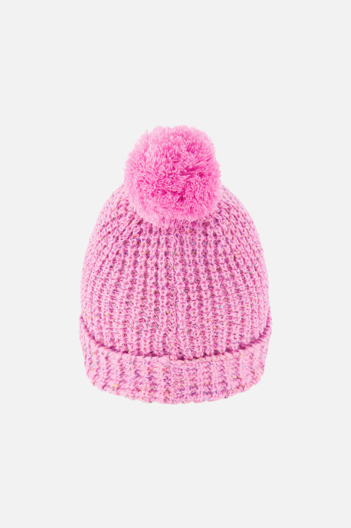 Deux par Girls Marled Winter Knit Hat with Pompom
