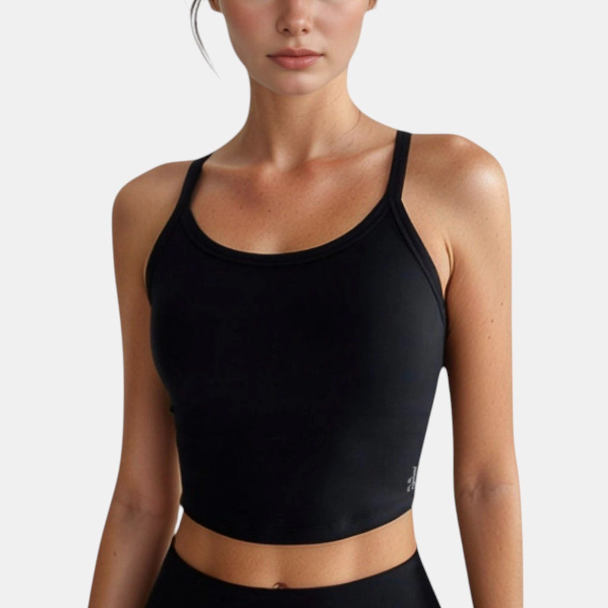 Anna-Kaci Women's Cropped Sports Tank Top with Thin Straps and Scoop Neck for Everyday Activewear