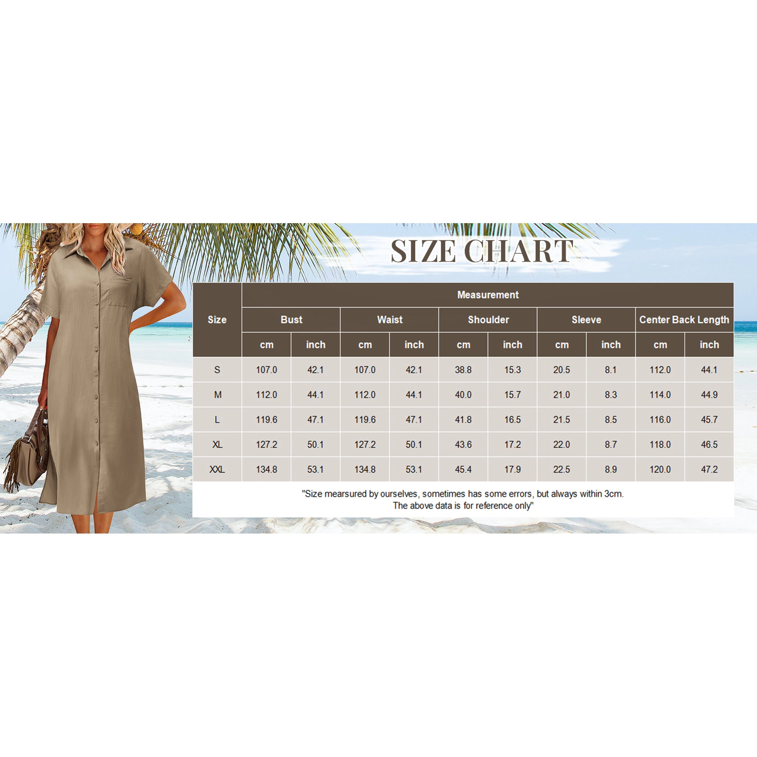 Zeagoo Women's Collared Short Sleeve Shirt Dress