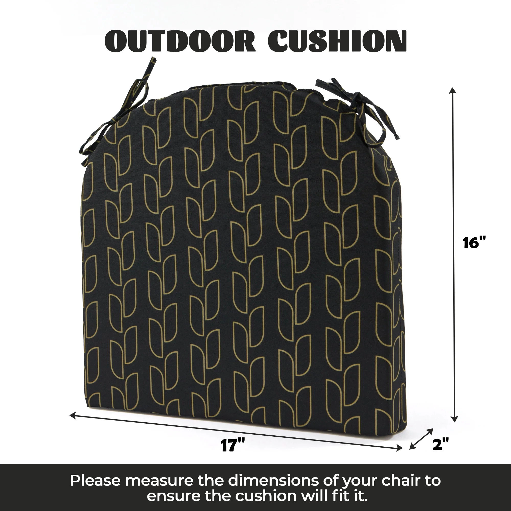 Unikome Set of 4 Waterproof Outdoor Round Chair Cushions, Fade Resistant Garden Cushion Pads