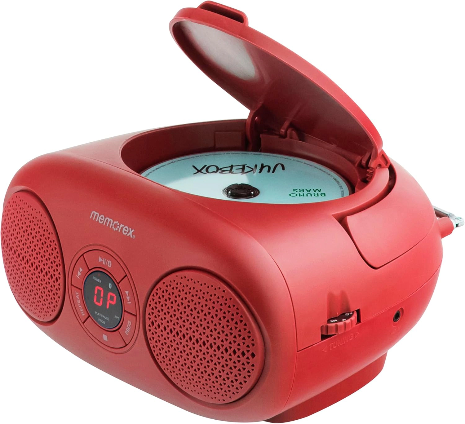 Memorex MX-BCD20 Portable Bluetooth Boombox, Red