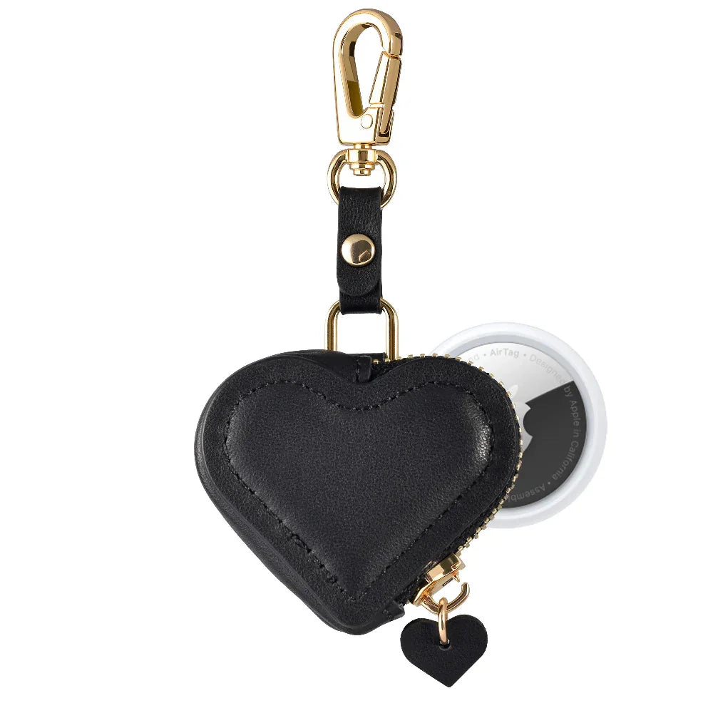 Posh Tech Unisex Heart Leather Bag Charm for Airtag