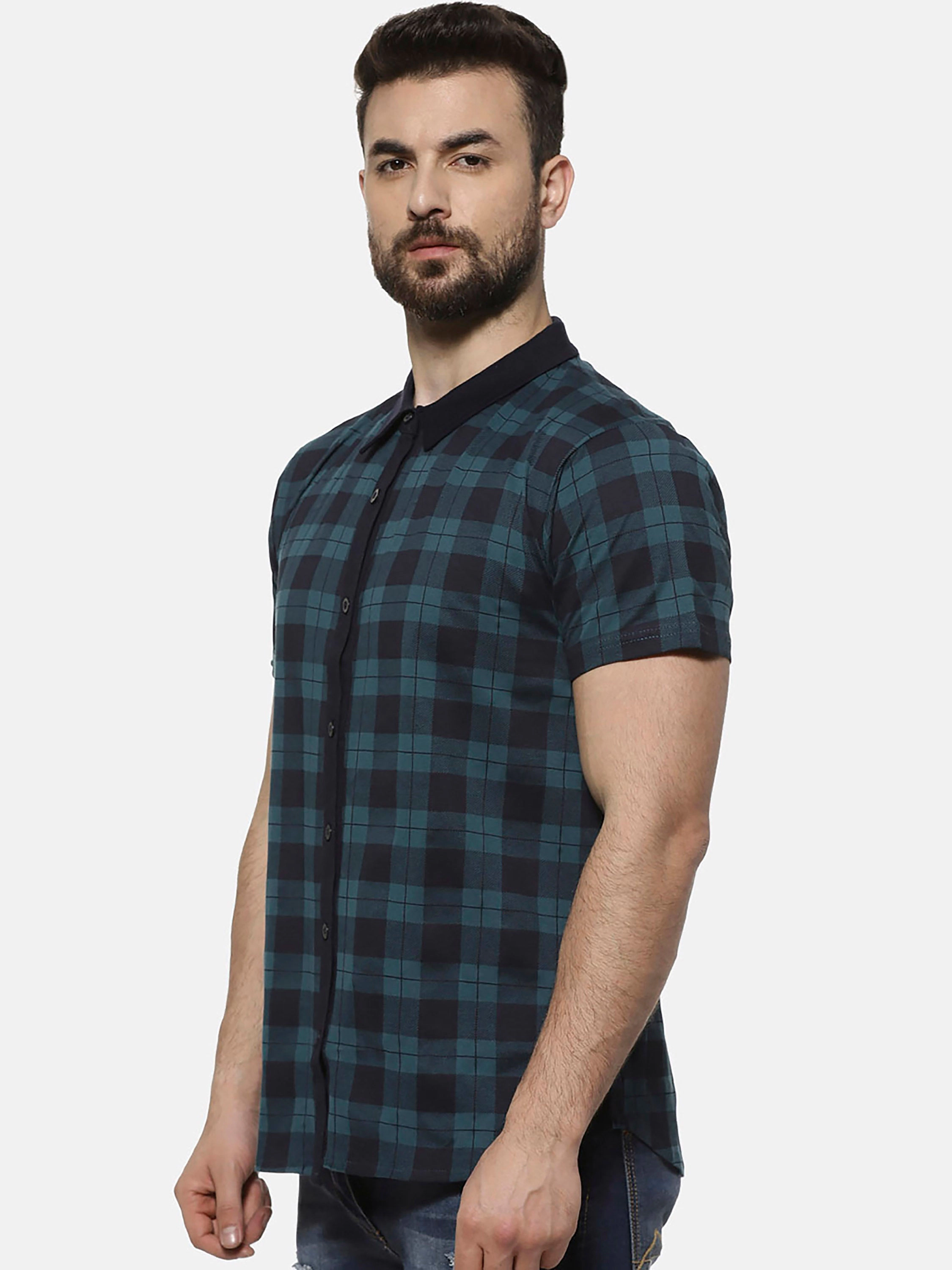 Campus Sutra Men's Checks Halfsleeve Sleeve Casual Shirt