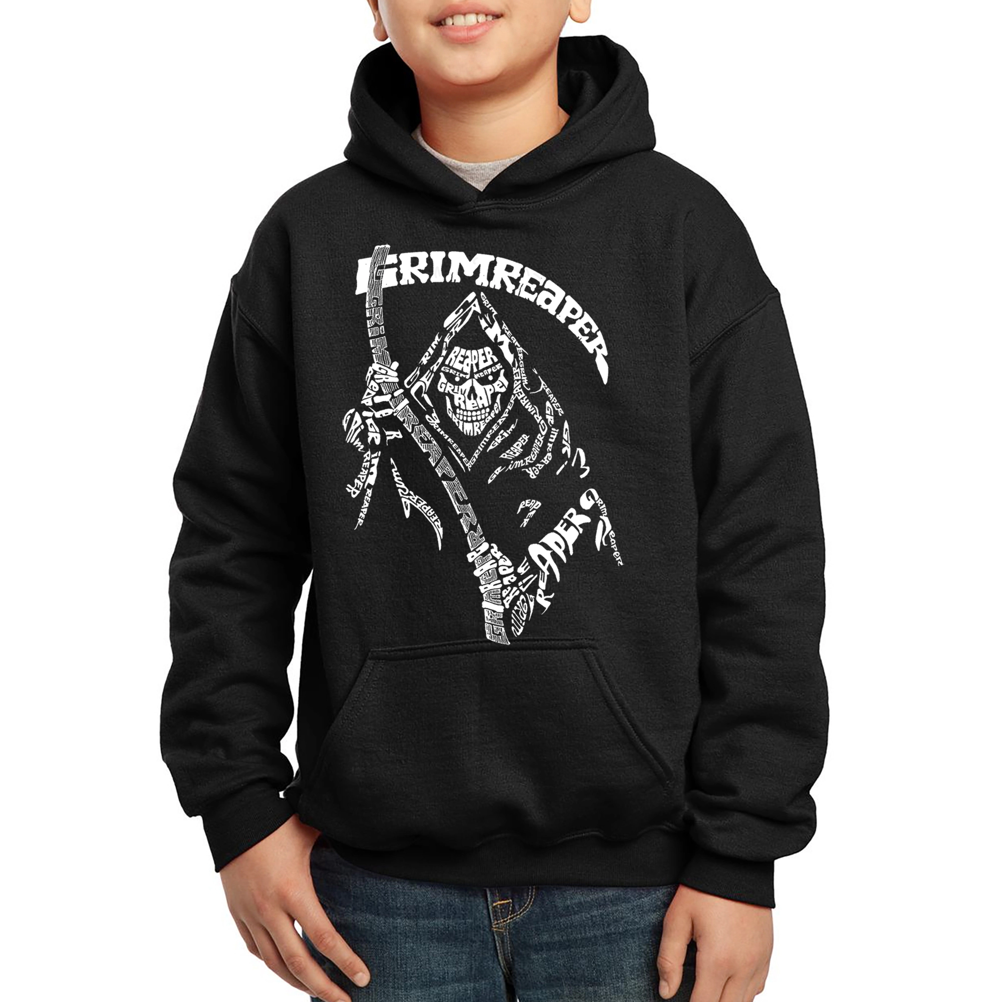 LA Pop Art Boy's Word Hoodie -  Grim Reaper