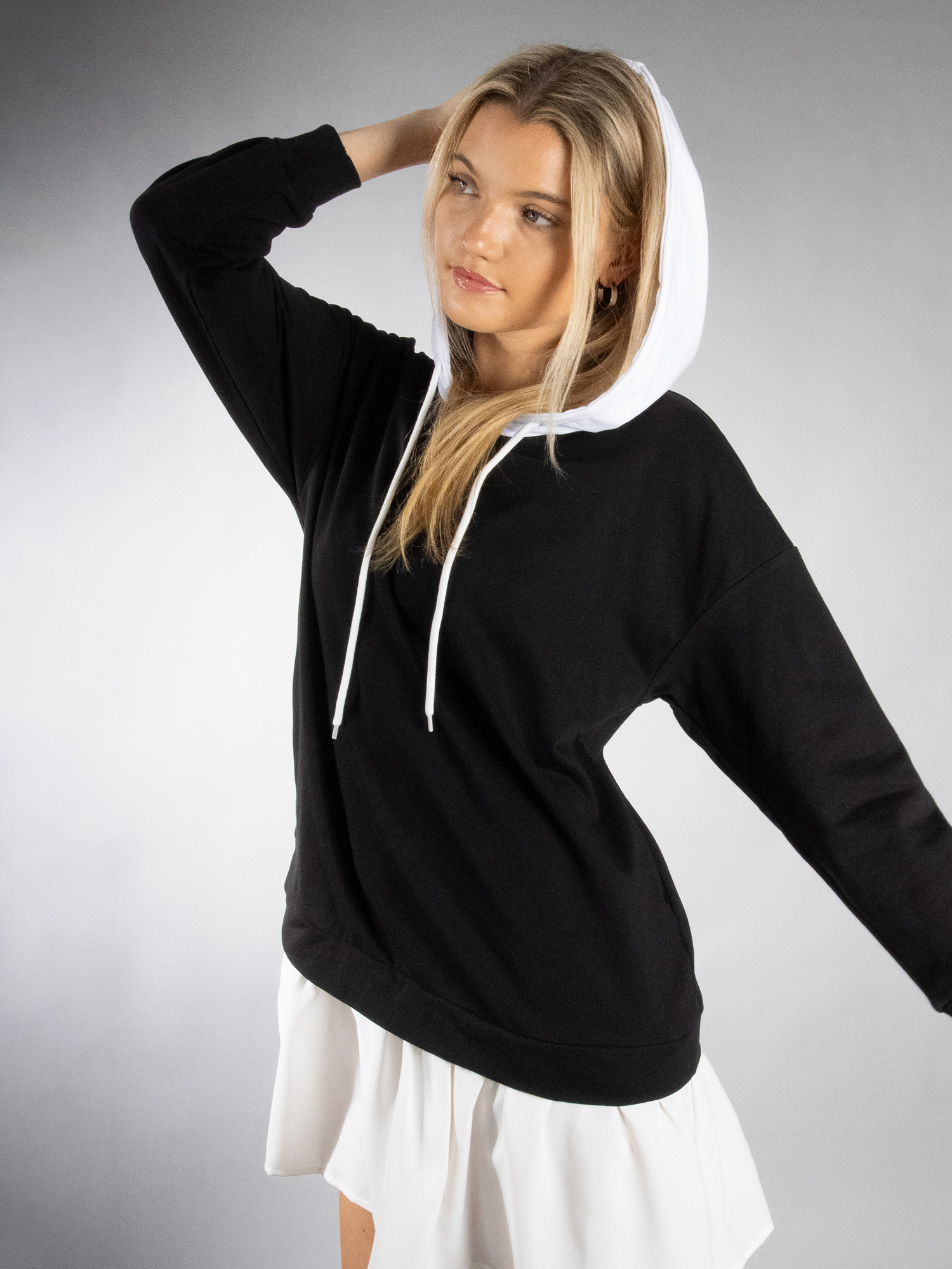 JESS by Meiko Women's Double Layer Hooded Pullover Casual Dress