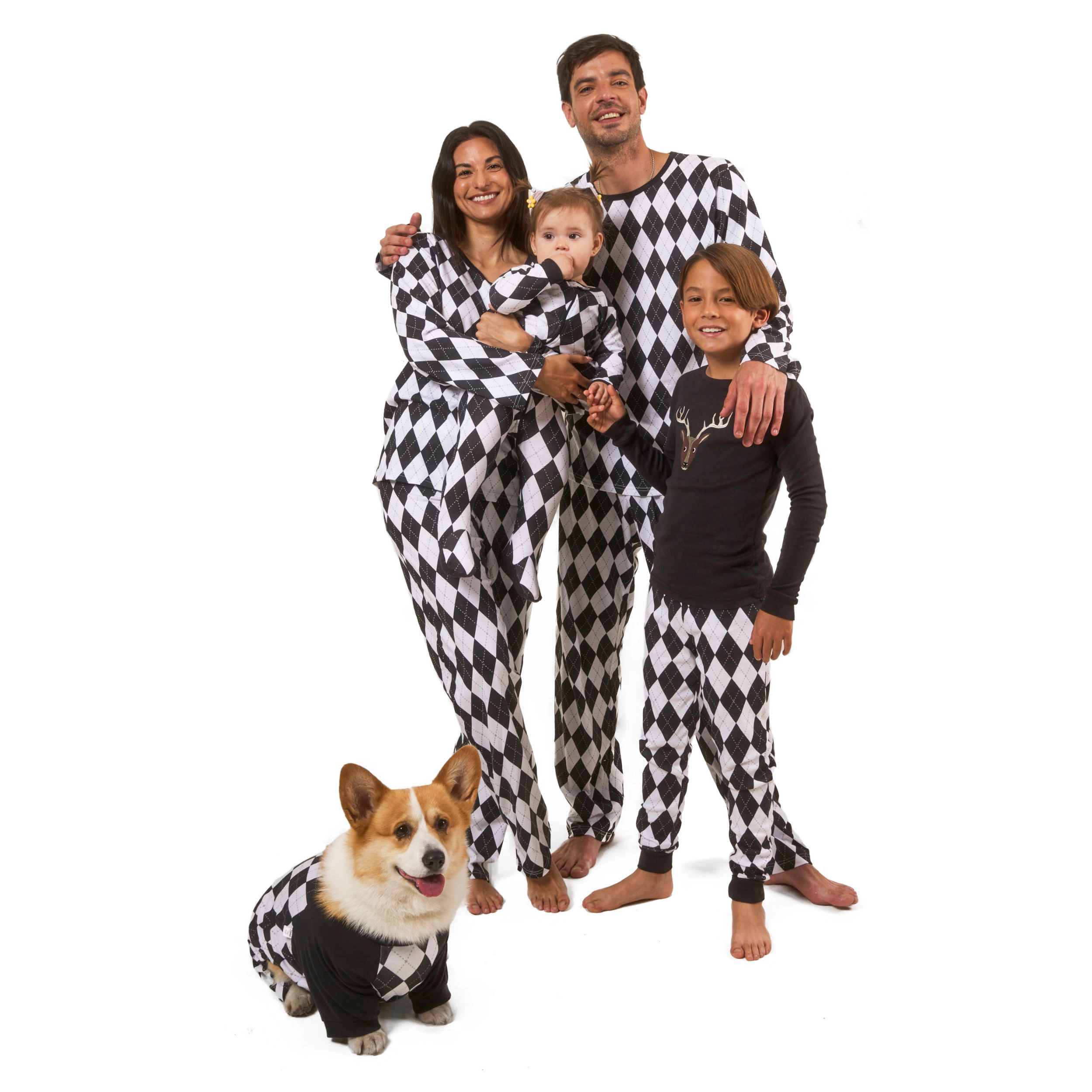 Leveret Womens 2-Piece Argyle Cotton Loose Fit Pajama Set