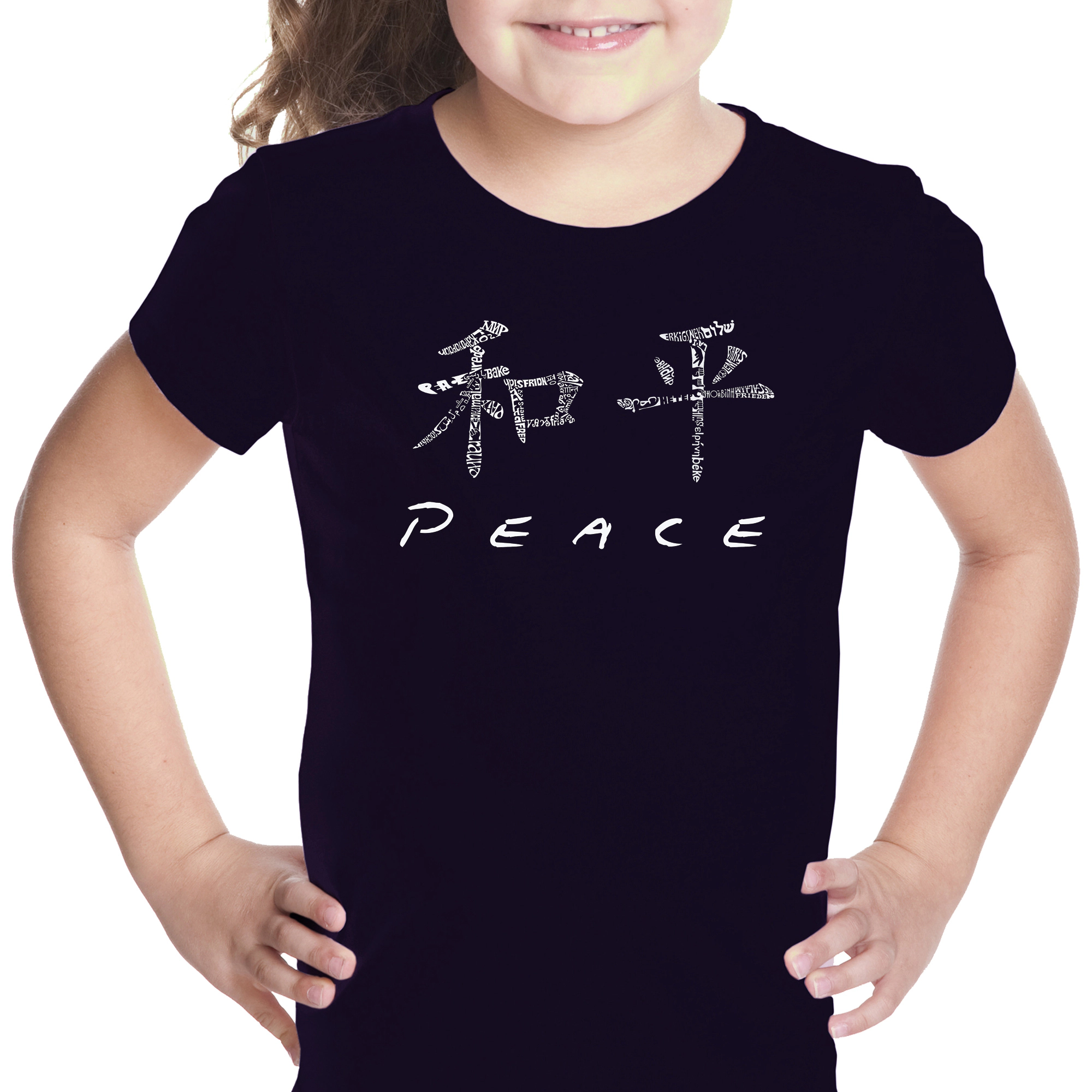 LA Pop Art Girls Word T-Shirt - CHINESE PEACE SYMBOL