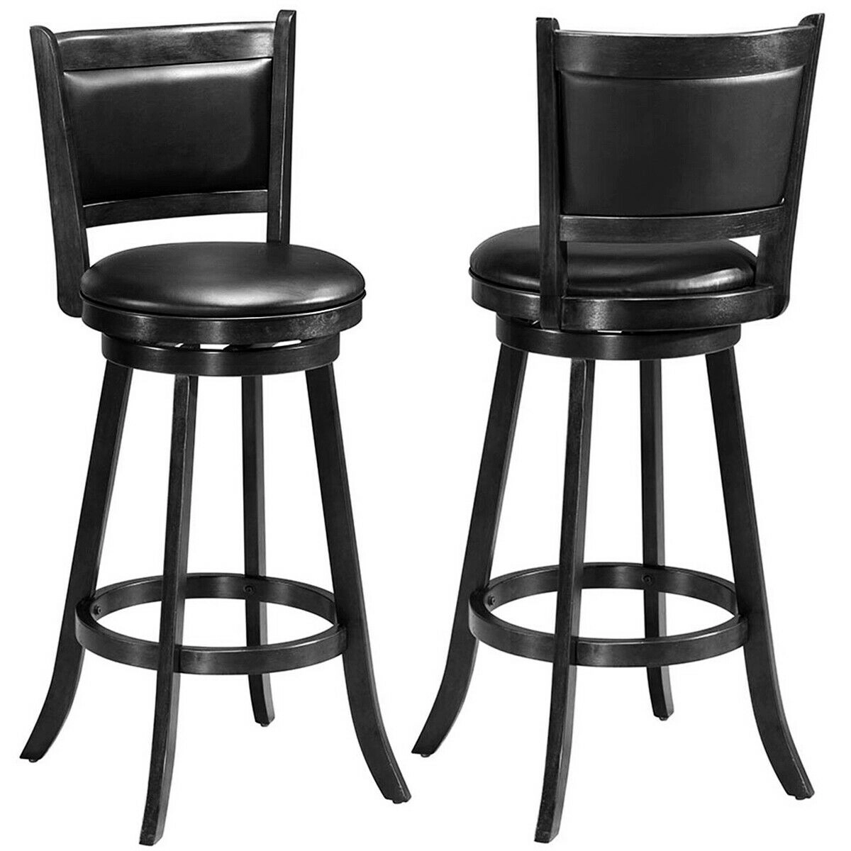 Glintex 2-Piece 29-Inch Swivel Bar Stool Set with Panel Back