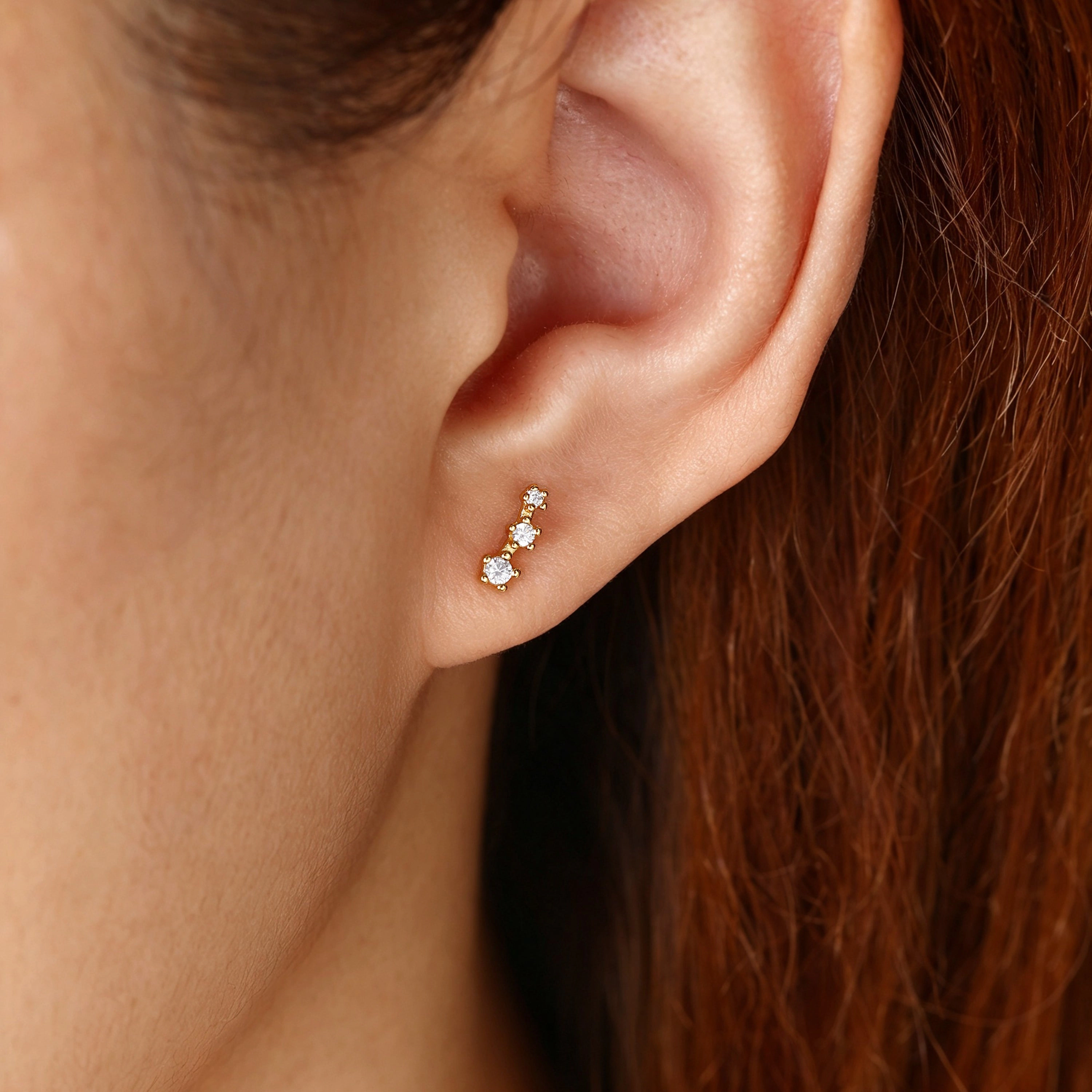 Mint & Lily Women's Sparkling Mini Climber Studs