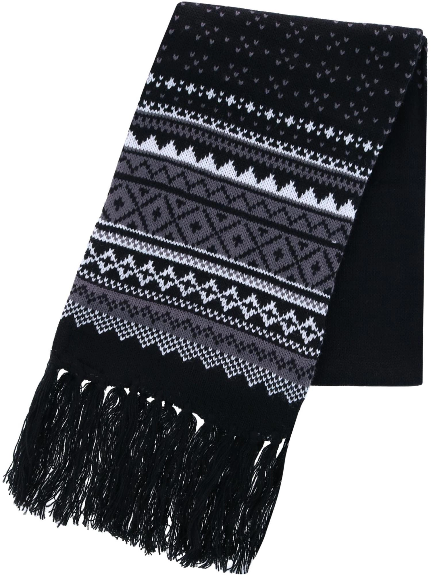 CTM Men's Heavy Knit Winter Pattern Scarf
