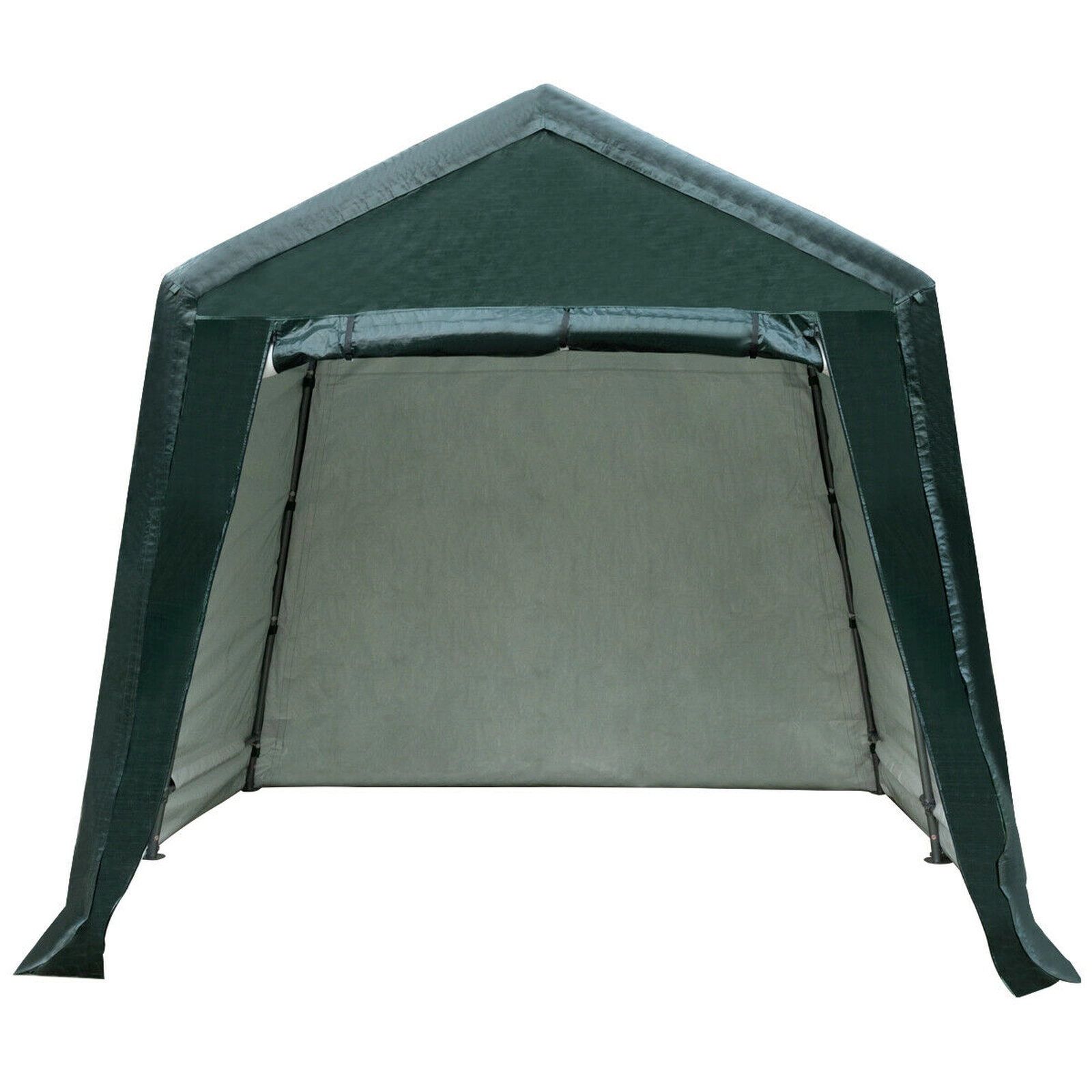 SUGIFT Green Outdoor Ripstop Carport Storage Tent with Zippered Door and Sidewalls 8-ft W 14-ft D 7.6-ft H