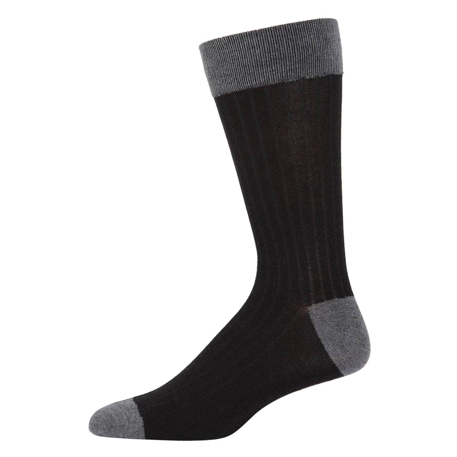 MeMoi Men's Rib Knit Luxuriously Soft Cashmere Crew Socks