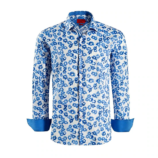 Elie Balleh Slim Fit Mens Floral Sport Button-Down Shirt