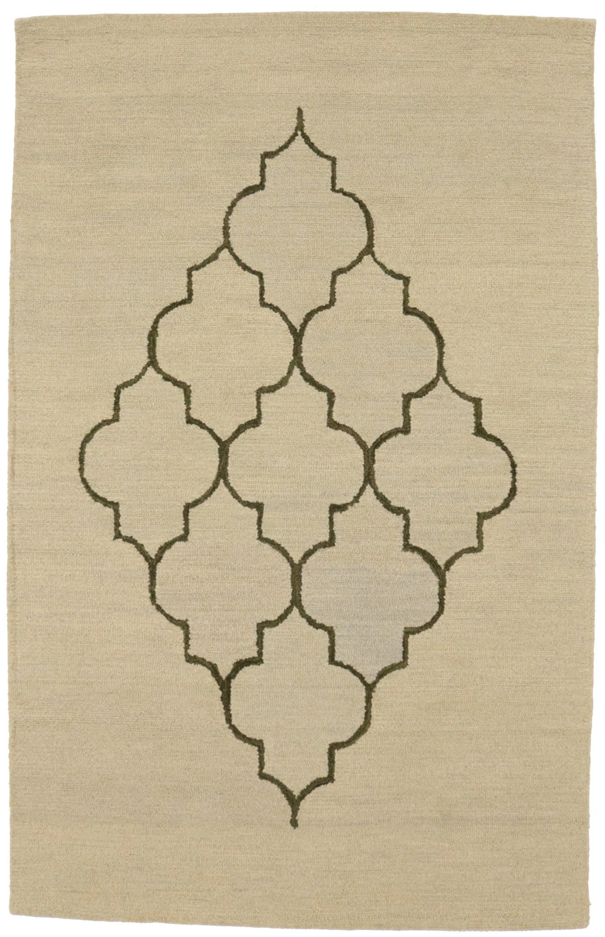 Magic Rugs 5'0 X 8'0 Cream & Brown Modern Hand-Tufted Wool Rug
