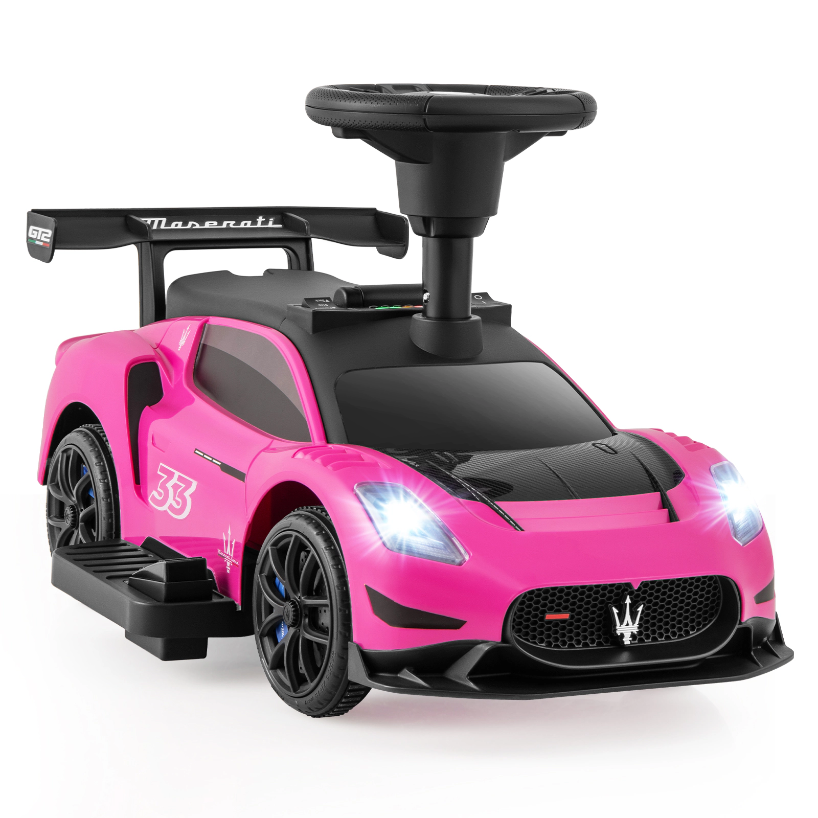 SUGIFT 6V Electric Kids Ride-On Push Car Maserati Licensed with Foot Pedal and Music 55-lb Capacity Ages 18-60 Months