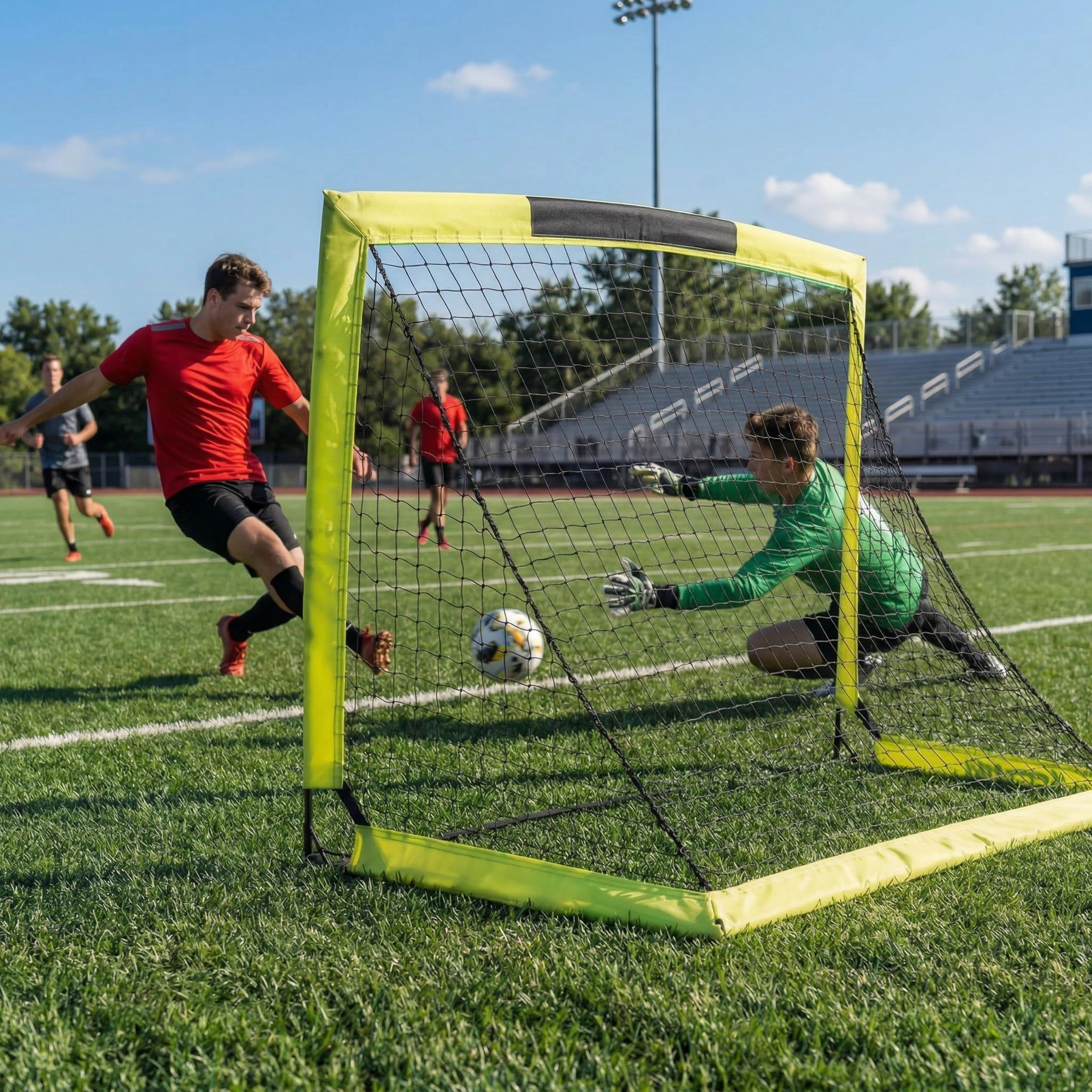 6x4 FT Soccer Goal Set 2 Pack with Training Nets, Portable Backyard Goals Ball, Cones & Carry Bag