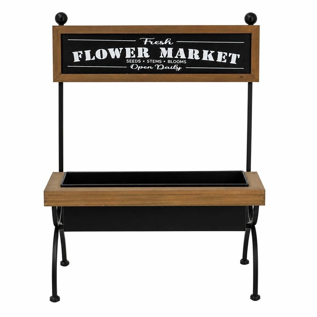 WOW PIONEER Freestanding Tiered Wood Metal Planter Stand for Garden Patio Indoor Outdoor Plant Display