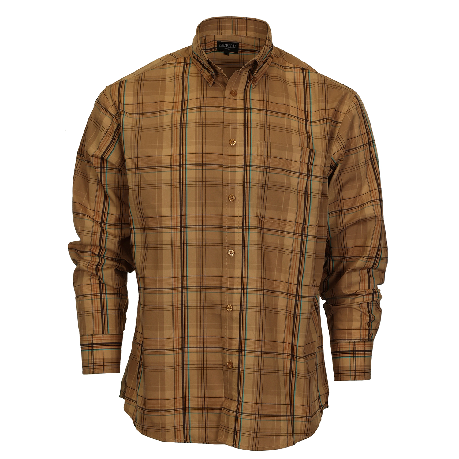 Gioberti Men's Long Sleeve Plaid Shirt
