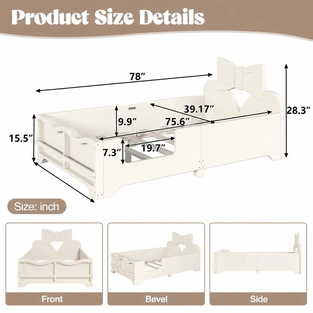 GOODSILO Twin Wooden Bed Frame