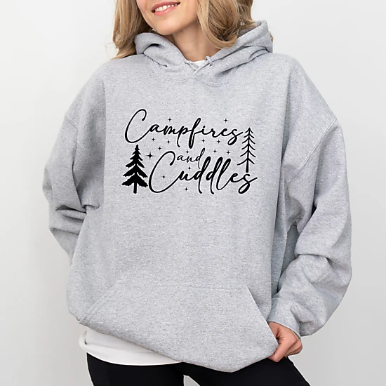 Campfires And Cuddles Script - Women's Graphic Hoodie