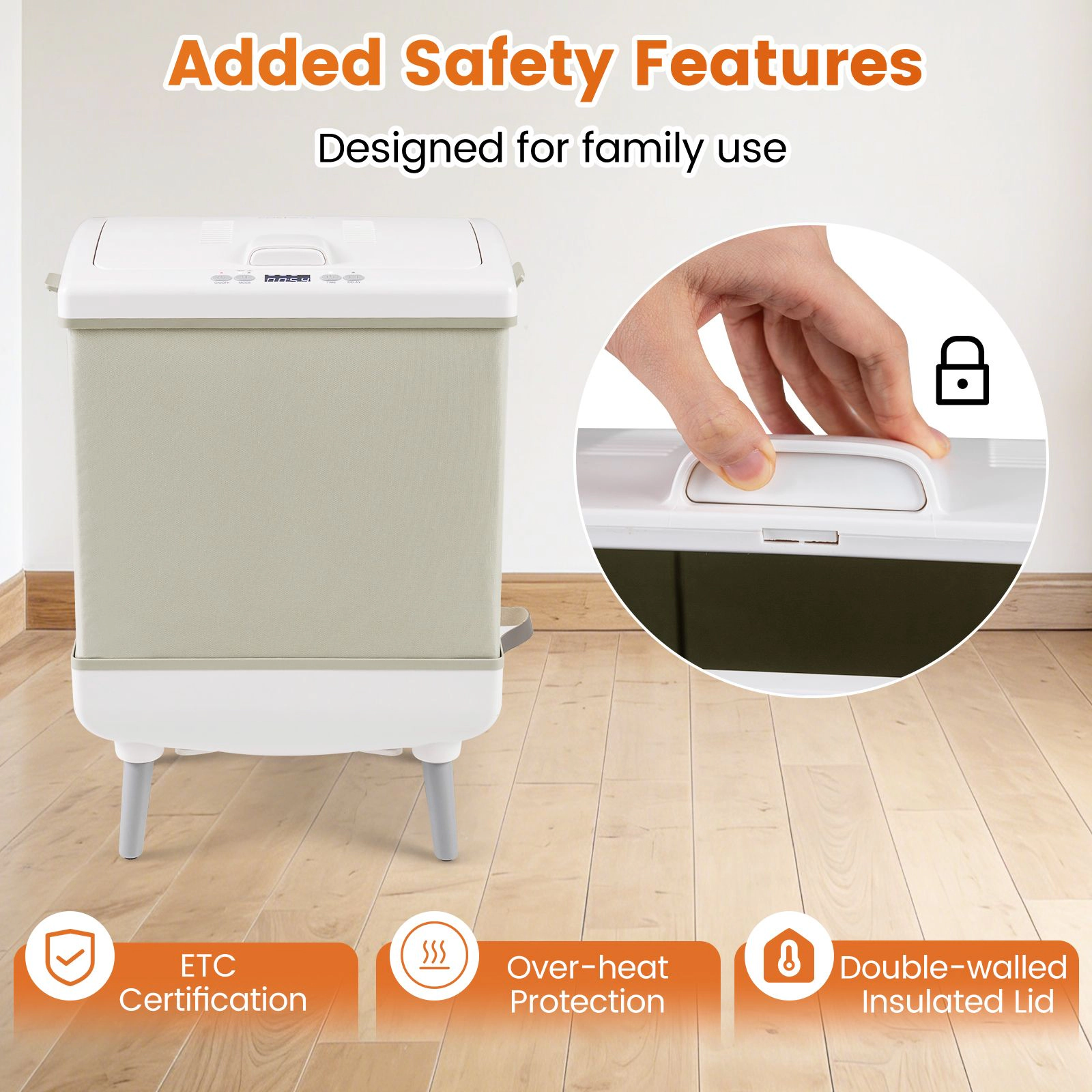 SlickBlue 35L Towel Warmer Bucket with 360° Heating and Child Lock
