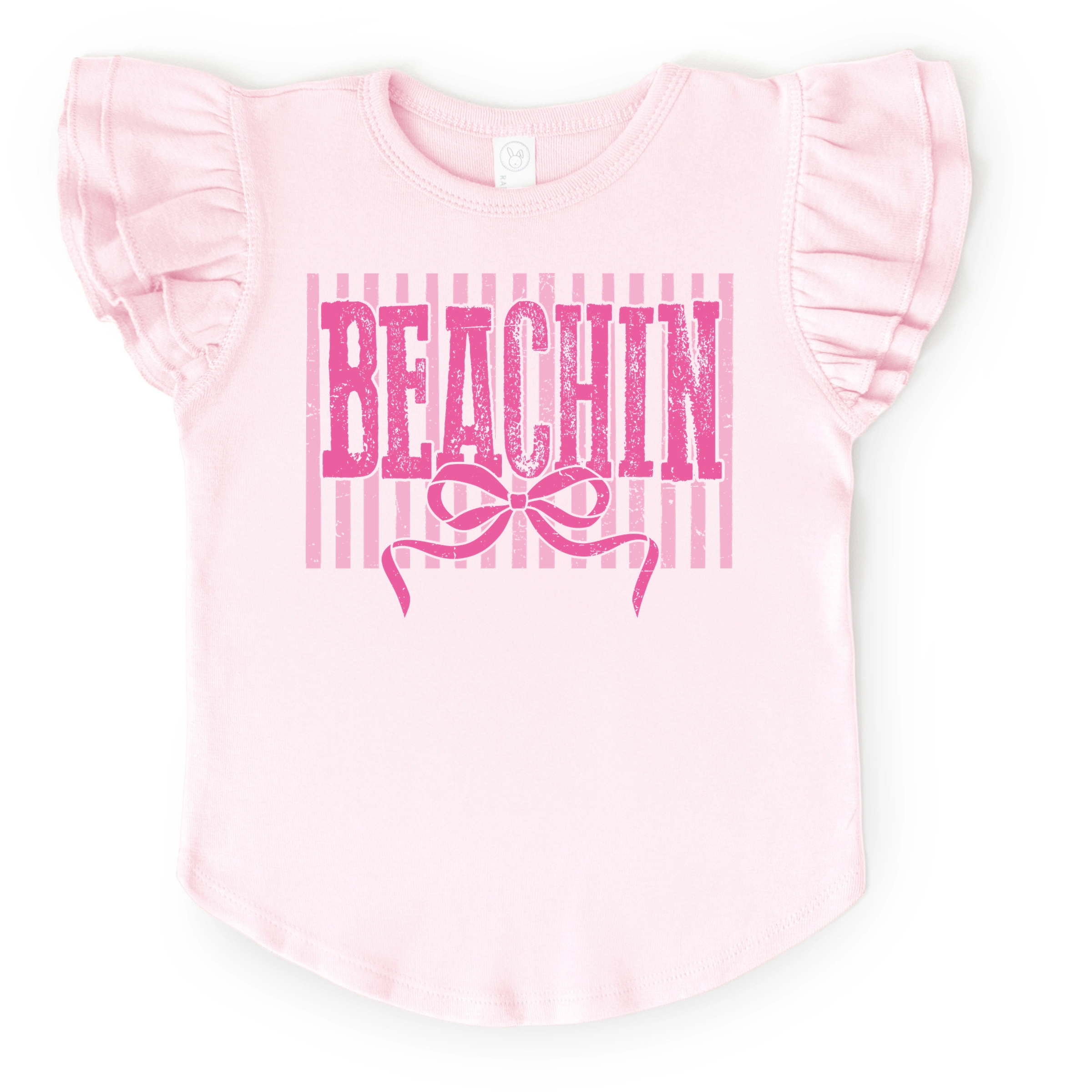 The Juniper Shop - Beachin Coquette Stripes Flutter Sleeve Graphic T-Shirt
