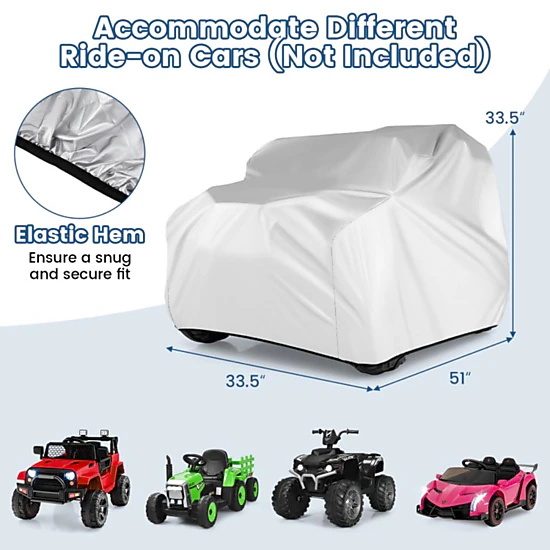 Hivvago (Only Cover) Kids Car Cover For Power Ride-On Toy Car With Storage Bag