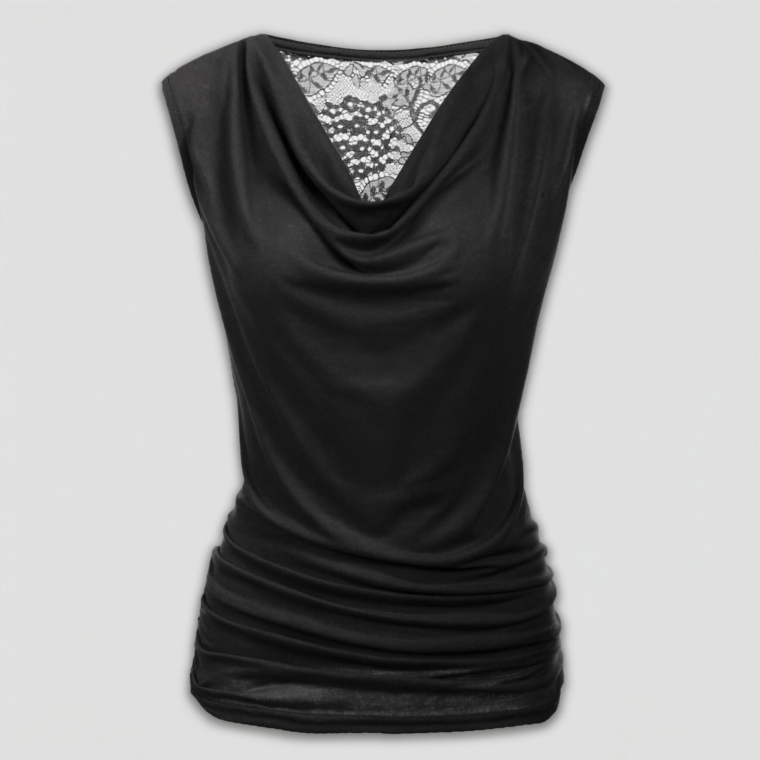 Zeagoo Women's 2-Pack Ruched Cowl Neck Sleeveless Stretch Tank Top with Side Shirring