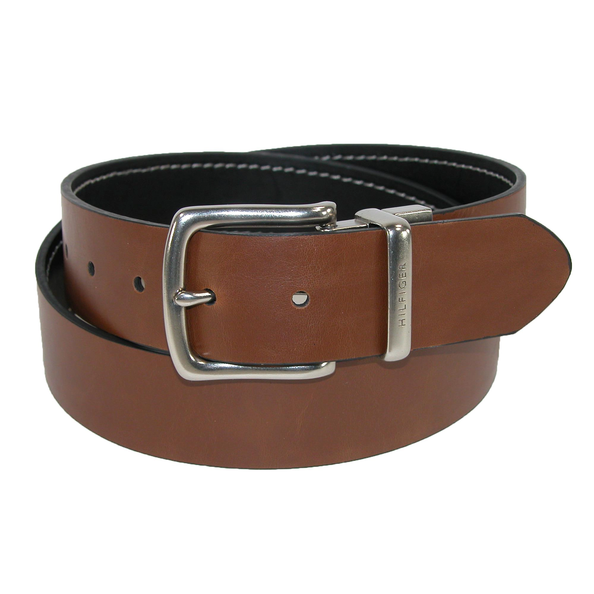 Tommy Hilfiger Men's Reversible Belt with Contrast Stitch