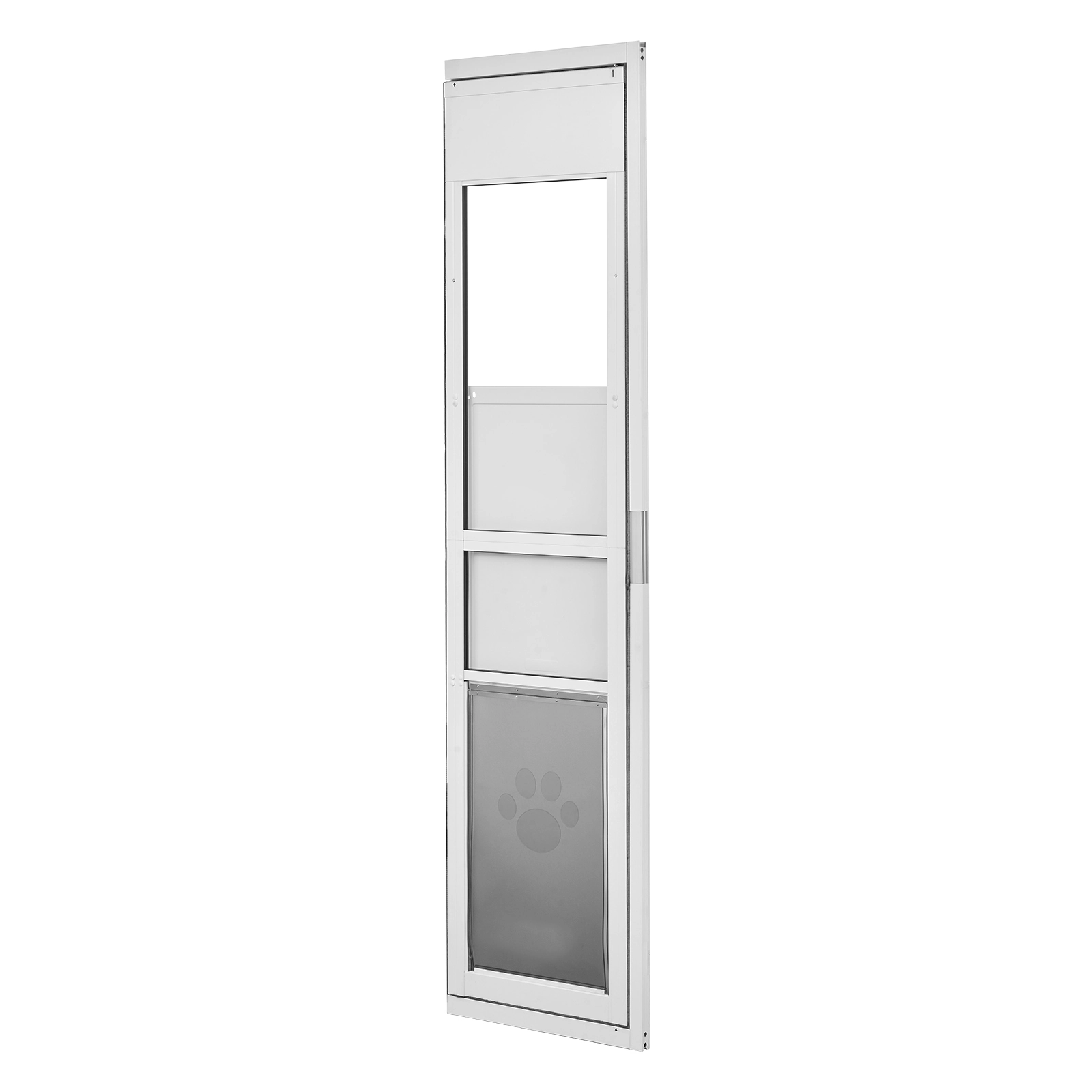 HONGGE Dog Door for Sliding Glass Door 75 7/8" to 80 11/16" Adjustable Height Aluminum Alloy Frame with Flap Lock