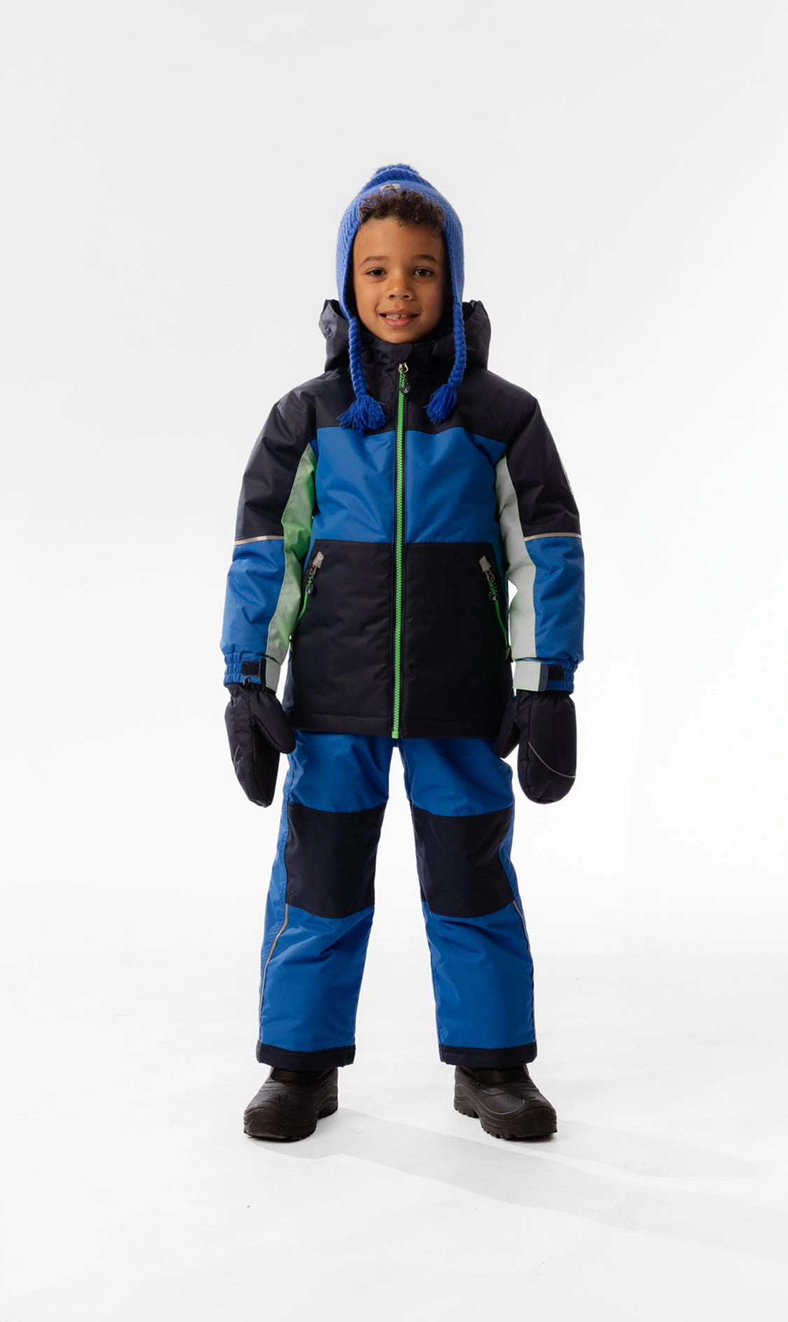 Deux par Boys Colorblock Lightweight Two Piece Snowsuit with Hooded Jacket and Snow Pants