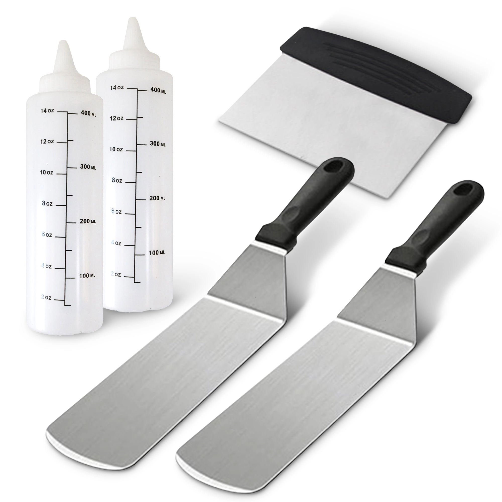 Cheer Collection 5-Piece Stainless Steel Griddle Tool Set