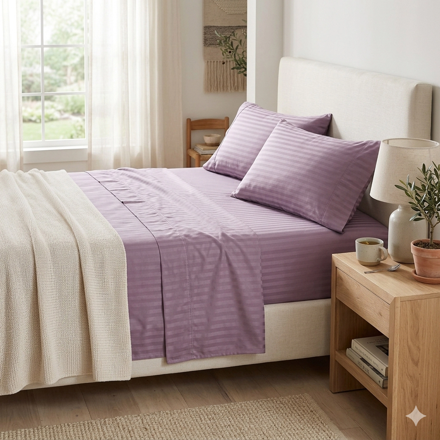 Embossed 1800 Series Wrinkle Resistant Ultra Soft Stripe Premium All Season Bed Sheet Set Queen Ocean Blue