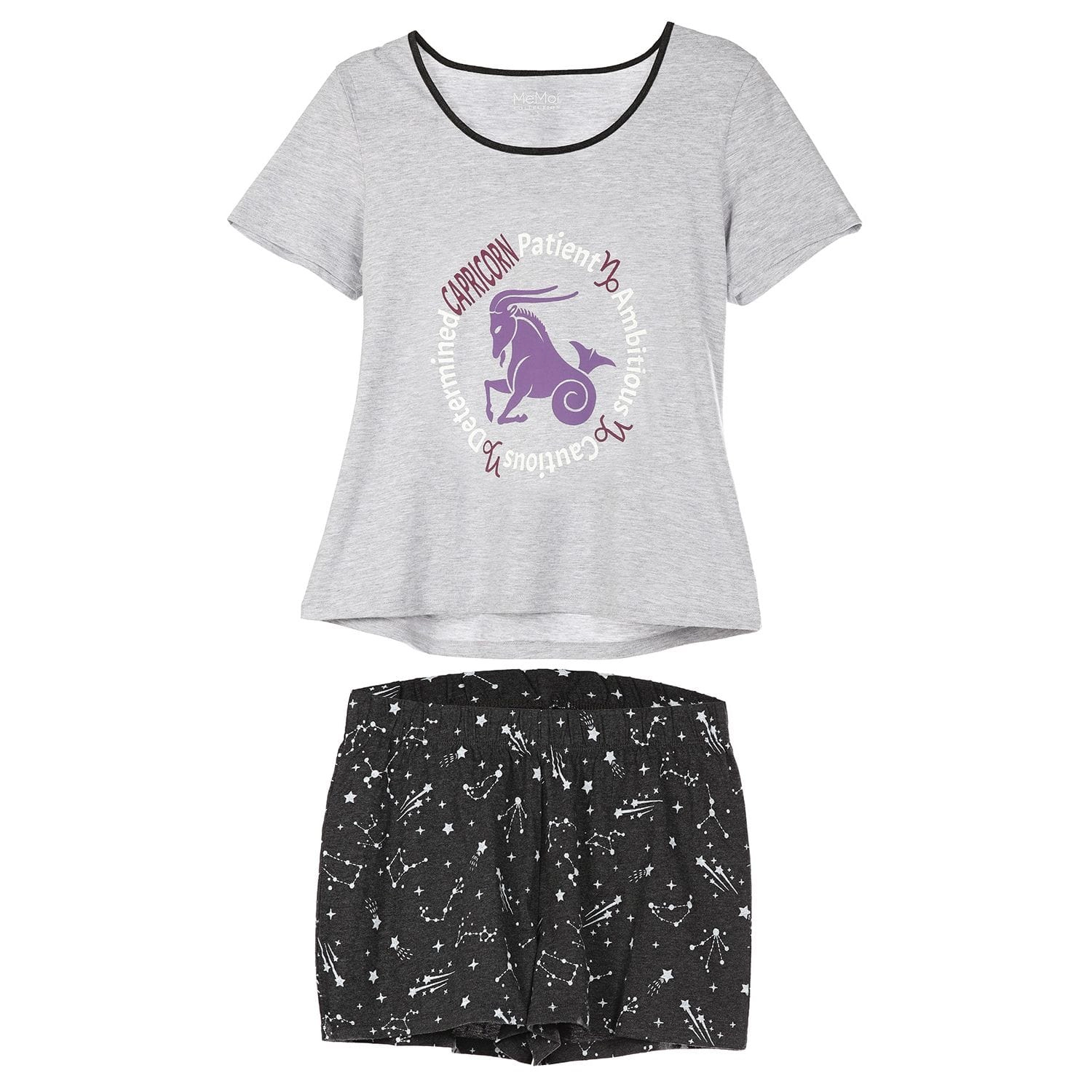 MeMoi Women's Capricorn Zodiac Sign PJ Short Set