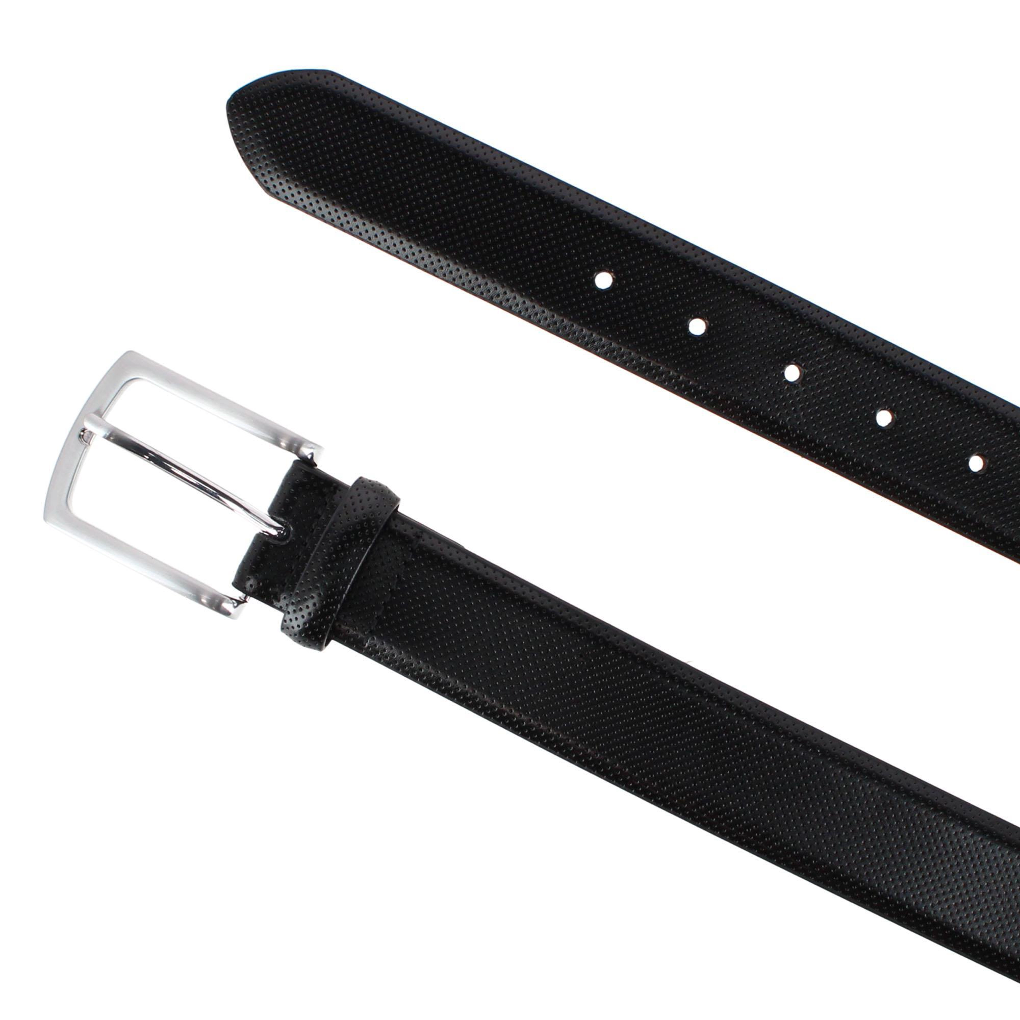 CTM Men's 35mm Pindot Dress Belt with Feathered