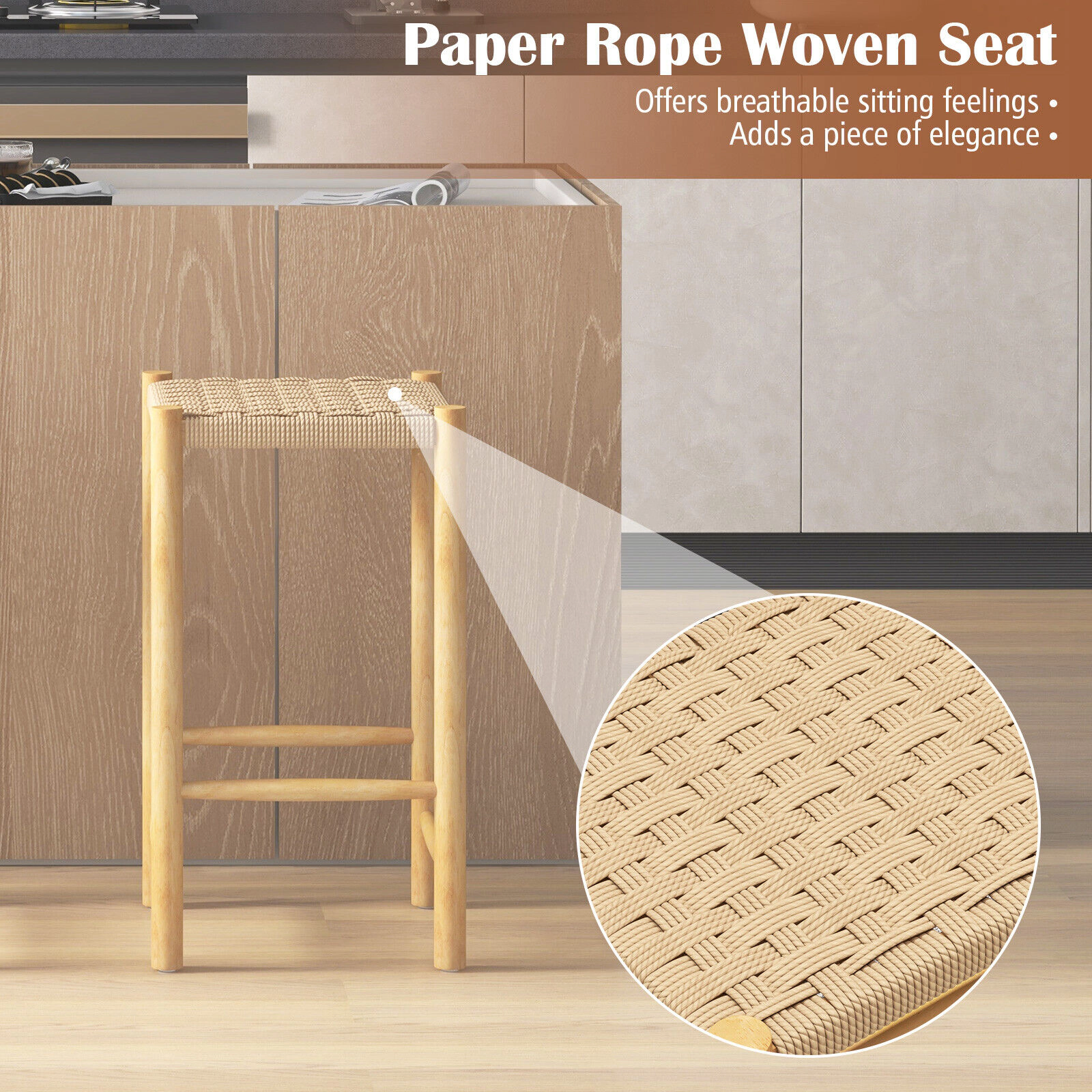 LJG 26 Inch Dining Bar Stool Set of 2