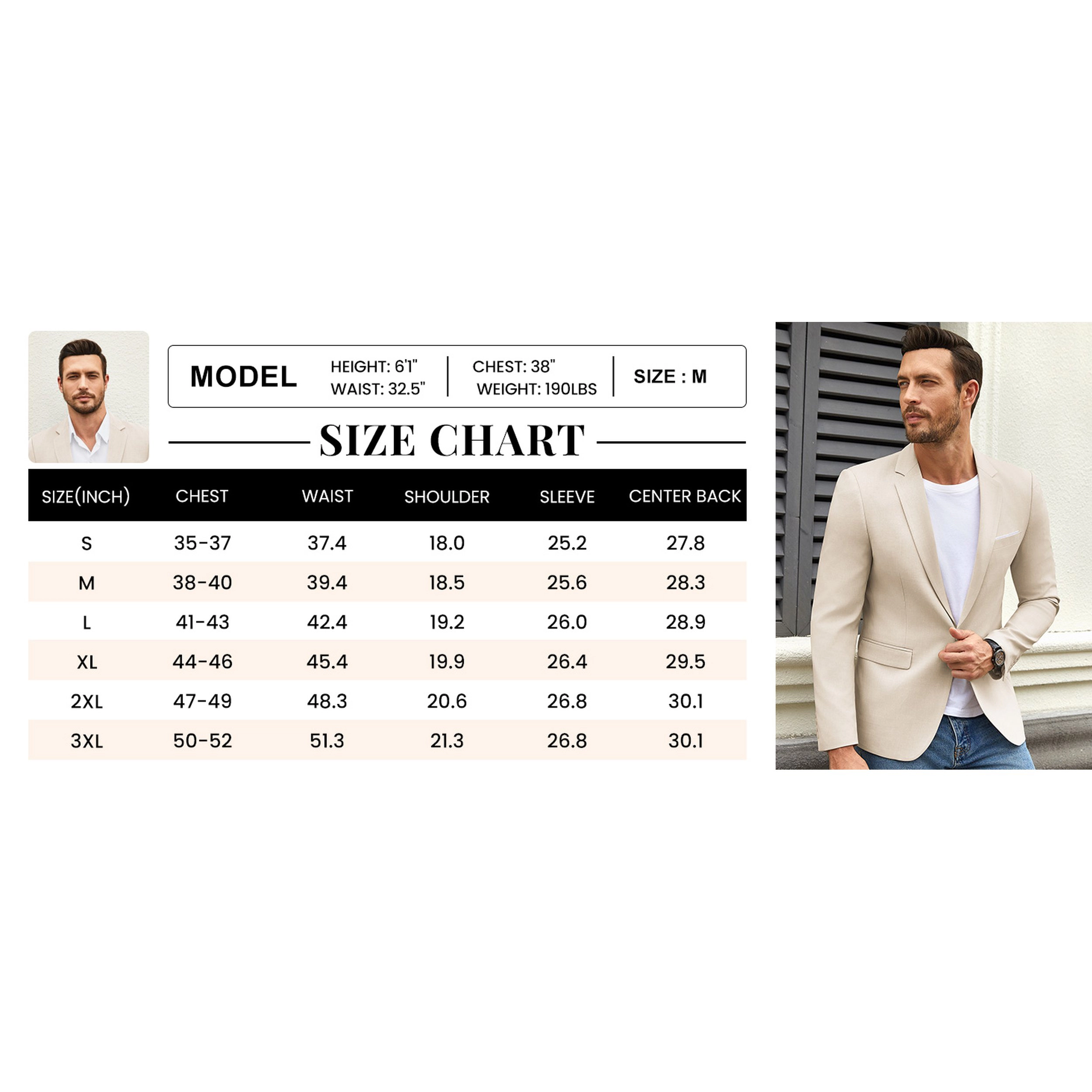 COOFANDY Men's Slim Fit Notch Lapel Casual Blazer Sport Coat Suit Jacket