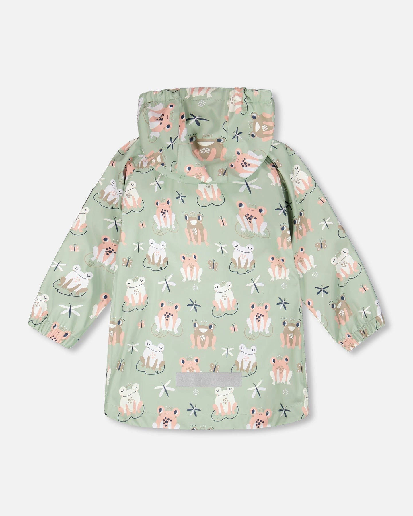 Deux par Deux Girls Rain Jacket In Polyurethane Frog Print