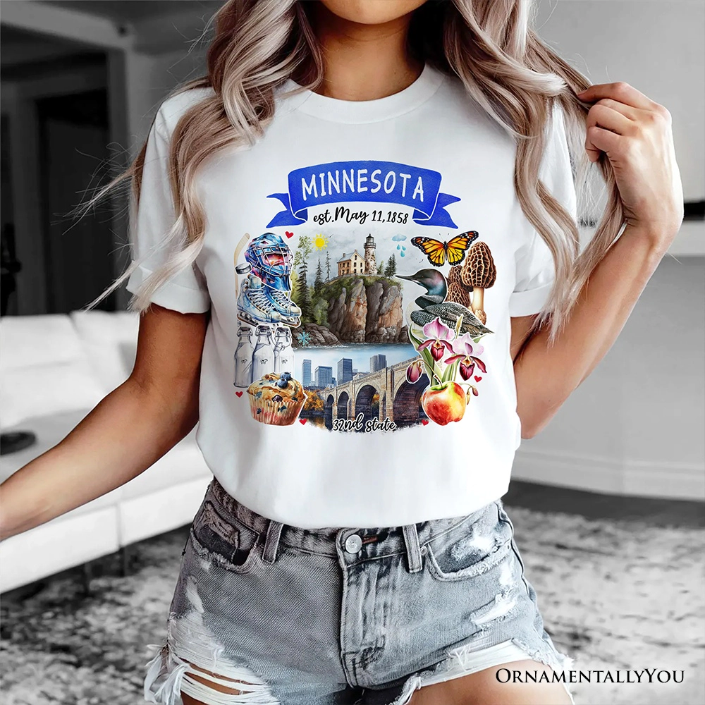 OrnamentallyYou Unisex Artistic Minnesota State Themes And Landmarks T-Shirt