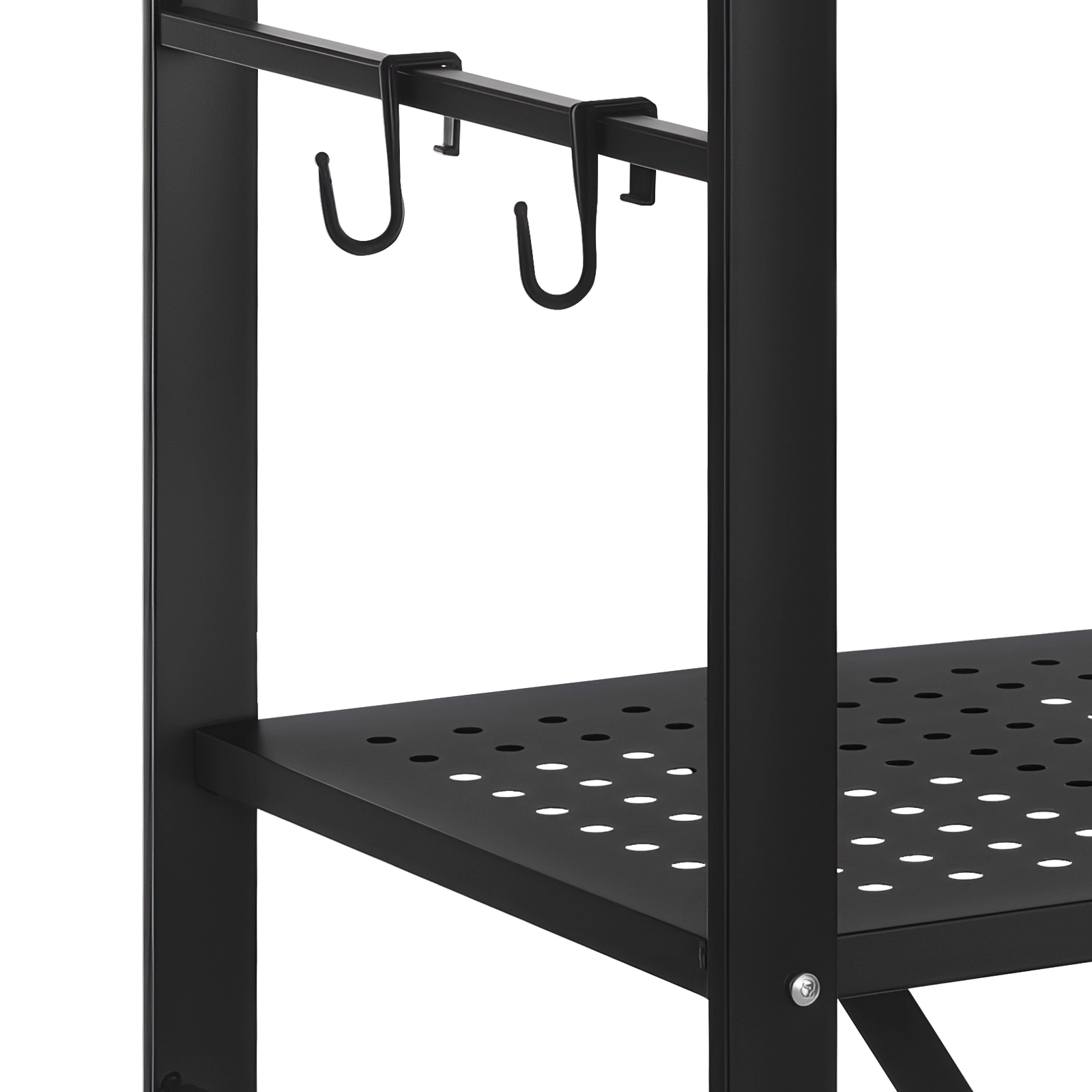 Flynama 3-Tier Foldable Storage Shelf with Wheels 28 x 13 x 36-inch Metal Shelving