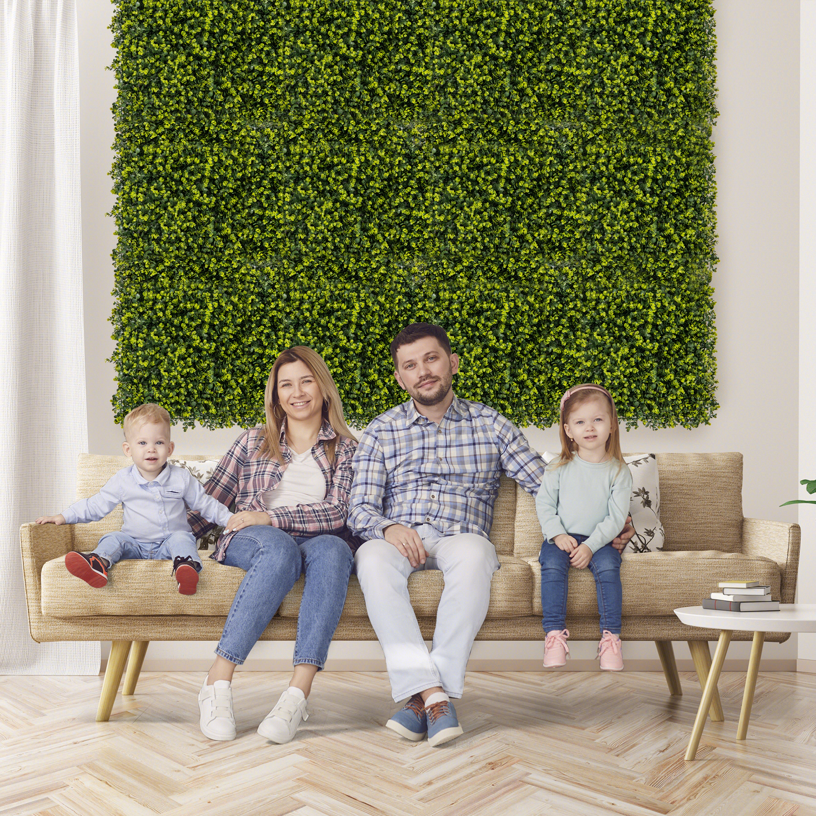 SUGIFT 12-Piece 20-in Green Artificial Eucalyptus Hedge Panels with 3-in Thickness and 32-sq ft Coverage